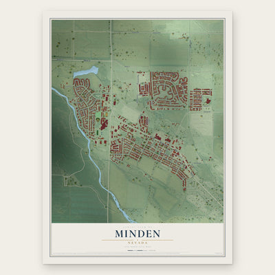 Minden, Nevada map print, the full design