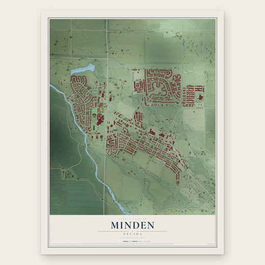 Minden, Nevada map print, the full design