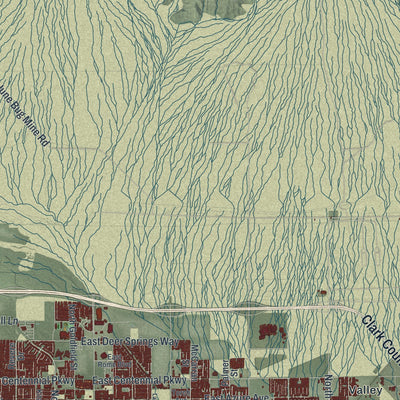 Close-up of the map of North Las Vegas, Nevada print showing street and building detail