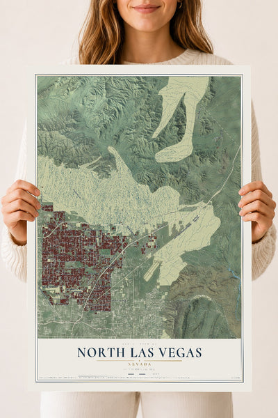 Map of North Las Vegas, Nevada, 18 x 24 inch unframed archival matte print