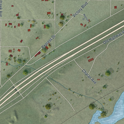 Close-up of the map of Osino, Nevada print showing street and building detail
