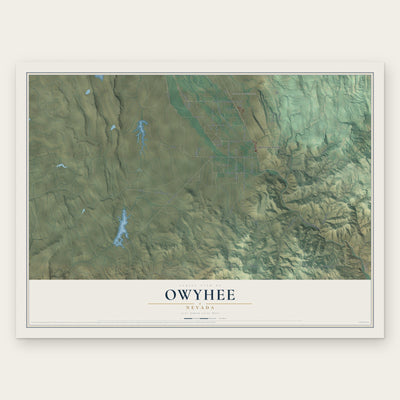 Owyhee, Nevada map print, the full design