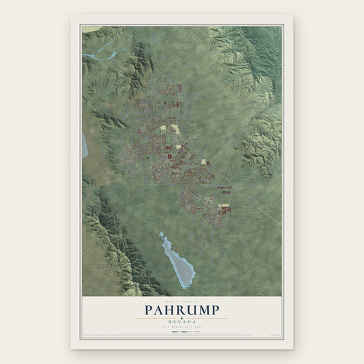 Pahrump, Nevada map print, the full design