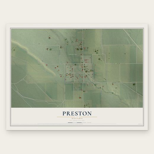 Preston, Nevada map print, the full design