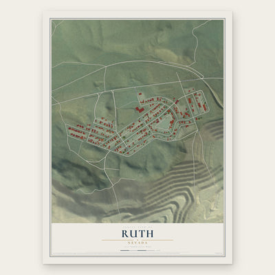 Ruth, Nevada map print, the full design