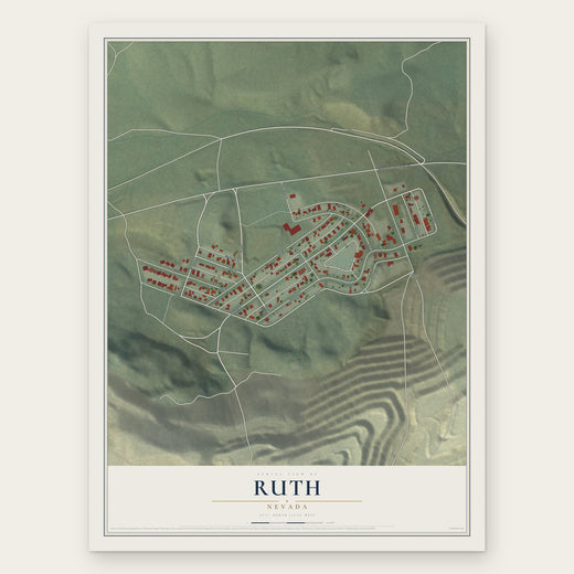 Ruth, Nevada map print, the full design