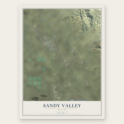 Sandy Valley, Nevada map print, the full design