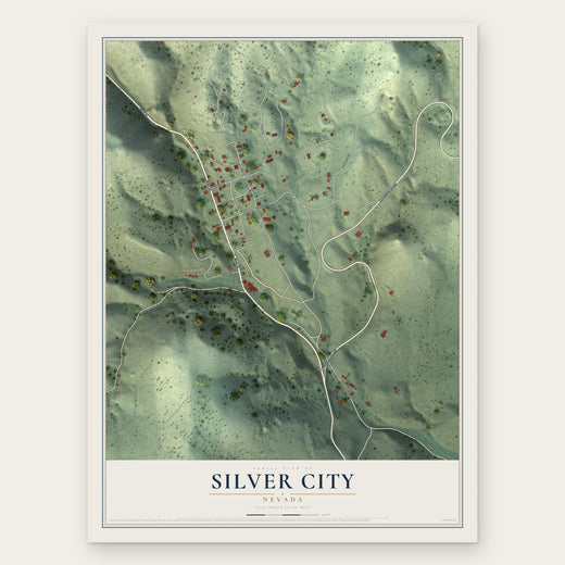 Silver City, Nevada map print, the full design
