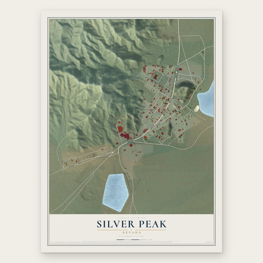 Silver Peak, Nevada map print, the full design