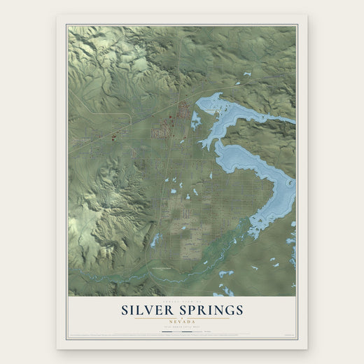 Silver Springs, Nevada map print, the full design