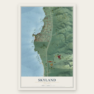 Skyland, Nevada map print, the full design