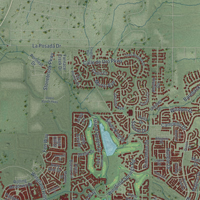 Second close-up of the map of Sparks, Nevada print showing more streets and buildings