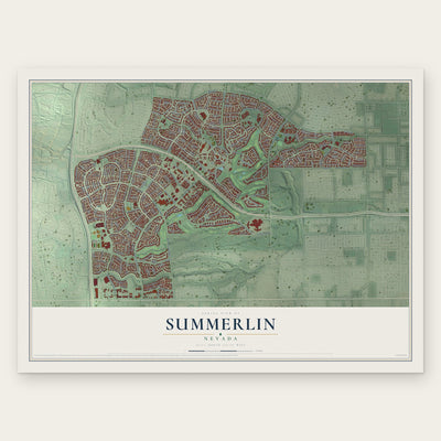 Summerlin, Nevada map print, the full design