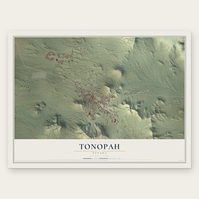Tonopah, Nevada map print, the full design
