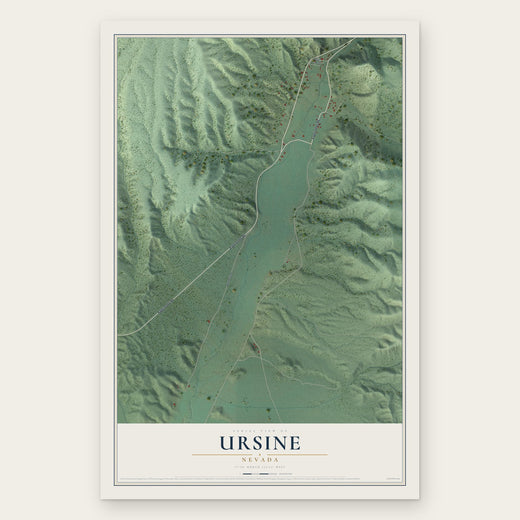 Ursine, Nevada map print, the full design