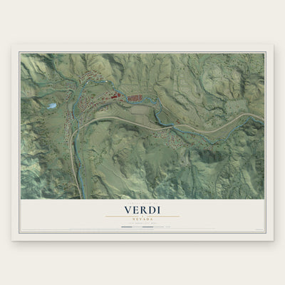 Verdi, Nevada map print, the full design