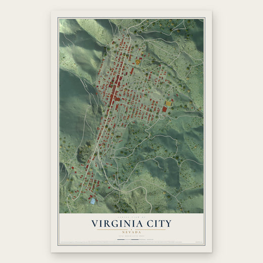 Virginia City, Nevada map print, the full design