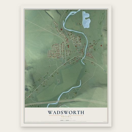 Wadsworth, Nevada map print, the full design