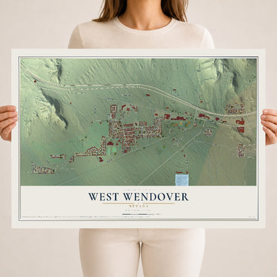 Map of West Wendover, Nevada, 18 x 24 inch unframed archival matte print