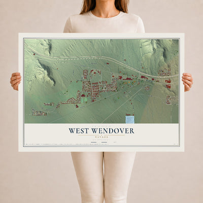 Map of West Wendover, Nevada, 24 x 36 inch unframed archival matte print