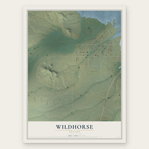 Wildhorse, Nevada map print, the full design