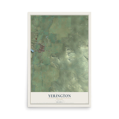 Map of Yerington, Nevada, 12 x 18 inch unframed archival matte print