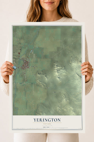 Map of Yerington, Nevada, 18 x 24 inch unframed archival matte print