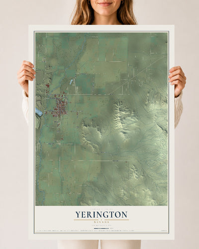 Map of Yerington, Nevada, 24 x 36 inch unframed archival matte print