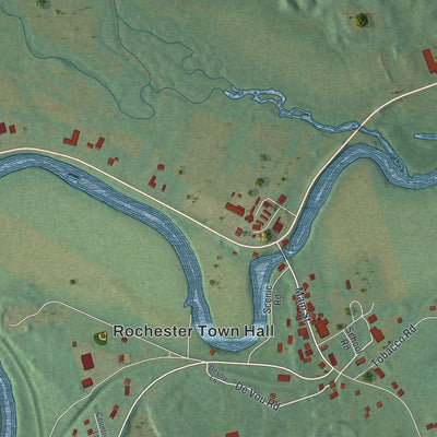 Close-up of the map of Accord, New York print showing street and building detail