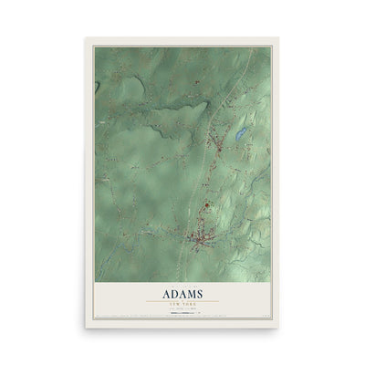 Adams, New York map print, 12" x 18" Archival Matte Print mockup