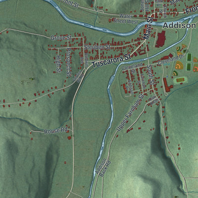 Close-up 1 of the Addison, New York map artwork