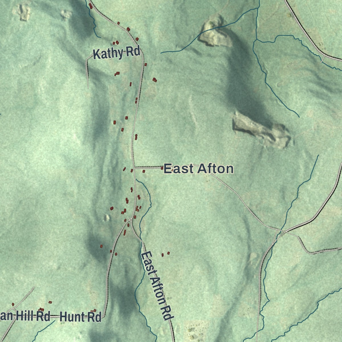 Close-up 2 of the Afton, New York map artwork