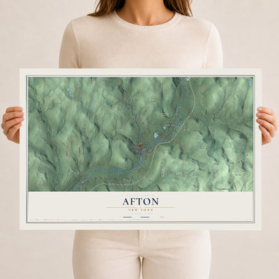 Afton, New York map print, 12" x 18" Archival Matte Print mockup