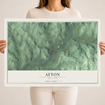 Afton, New York map print, 18" x 24" Archival Matte Print mockup