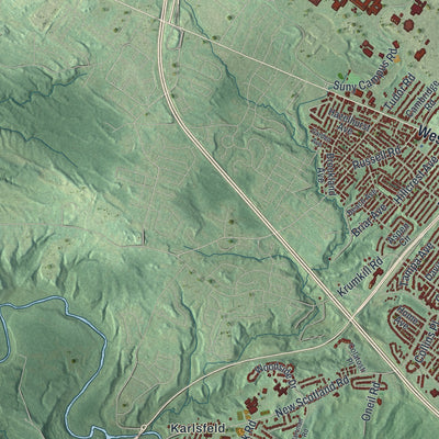 Close-up 2 of the Albany, New York map artwork
