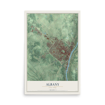 Albany, New York map print, 12" x 18" Archival Matte Print mockup