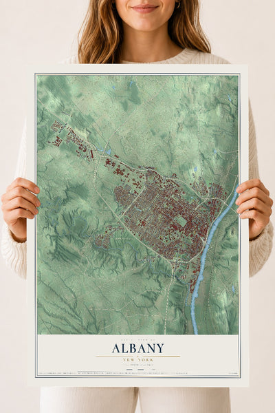 Albany, New York map print, 18" x 24" Archival Matte Print mockup