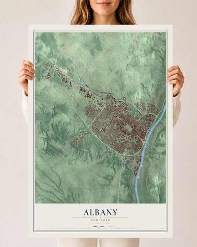 Albany, New York map print, 24" x 36" Archival Matte Print mockup