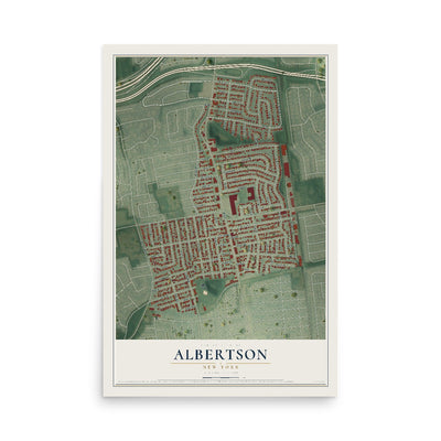 Albertson, New York map print, 12" x 18" Archival Matte Print mockup