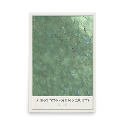 Albion Town (Oswego County), New York map print, 12" x 18" Archival Matte Print mockup