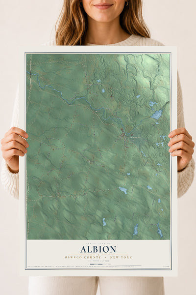 Map of Albion, Oswego County, New York, 18 x 24 inch unframed archival matte print