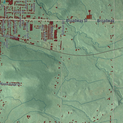 Close-up 1 of the Alden, New York map artwork