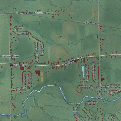 Close-up 2 of the Alden, New York map artwork