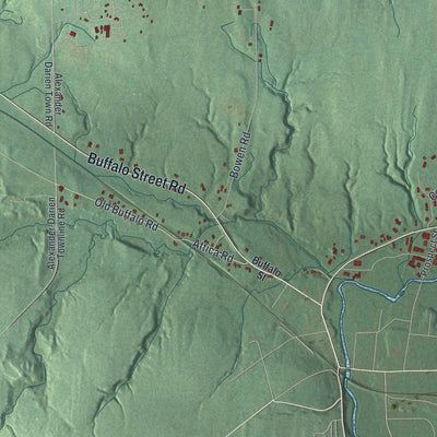 Close-up 1 of the Alexander, New York map artwork