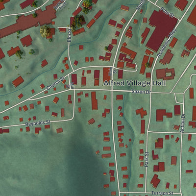 Close-up 1 of the Alfred, New York map artwork