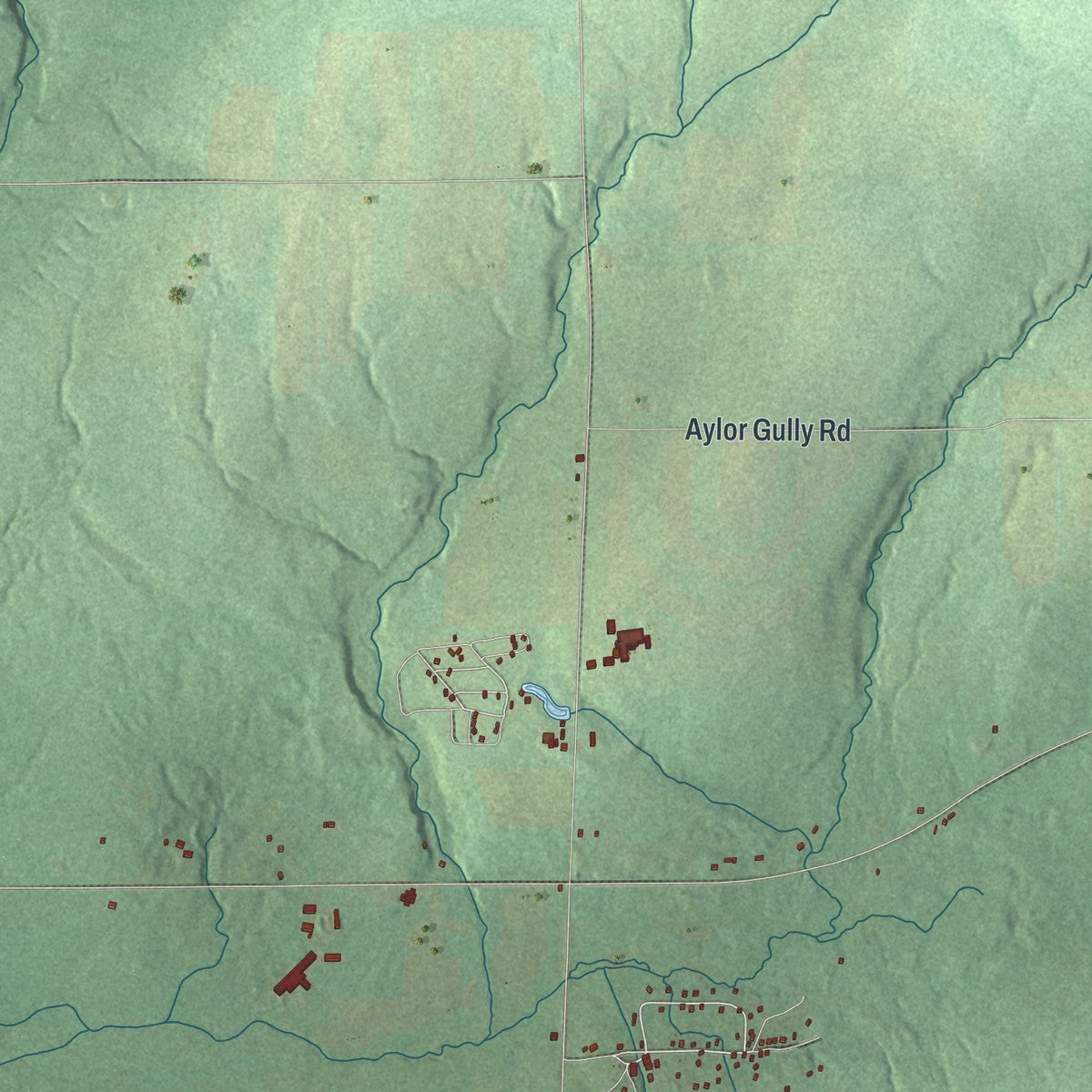 Close-up 2 of the Allen, New York map artwork