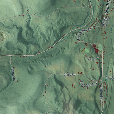 Close-up 2 of the Almond, New York map artwork