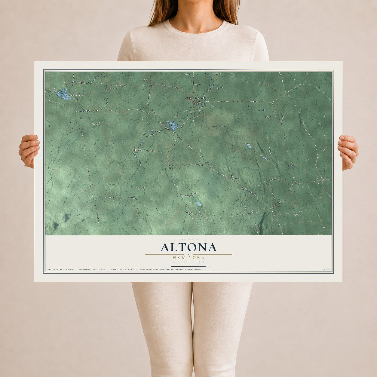 Altona, New York map print, 24" x 36" Archival Matte Print mockup