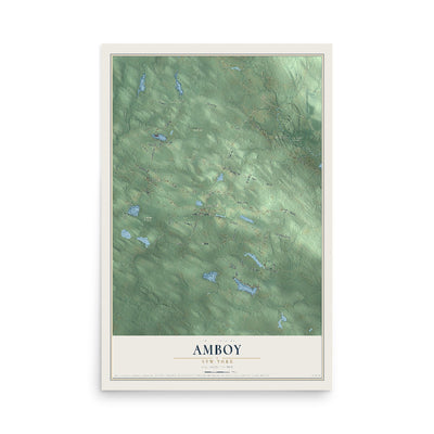 Amboy, New York map print, 12" x 18" Archival Matte Print mockup