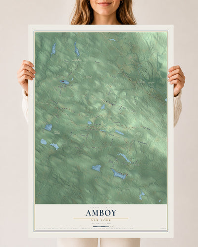 Amboy, New York map print, 24" x 36" Archival Matte Print mockup